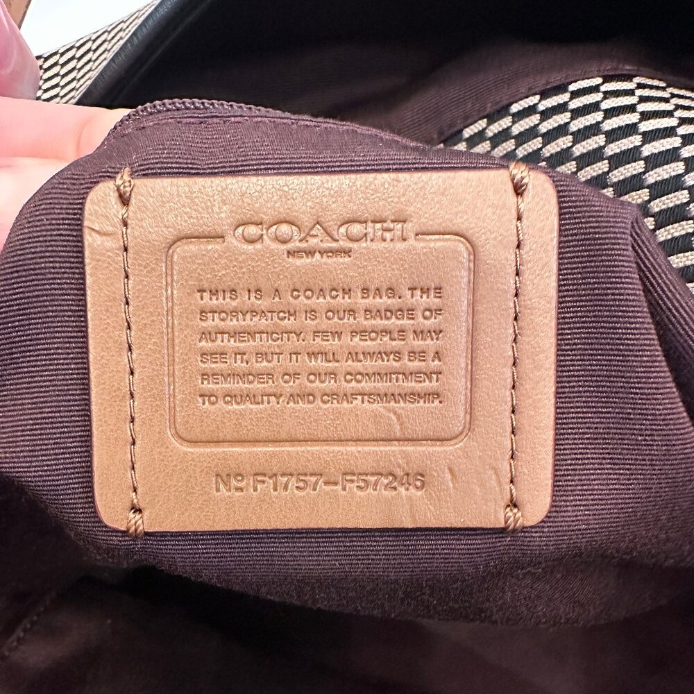 Coach/ Legacy Jacquard AVA Tote Bag F57246/ Black Leather w Gold Hardware/ NWOT - Picture 16 of 16